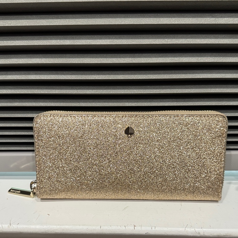 Kate Spade Large Continental Sparkling Gold Wallet